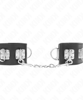 Visão alternativa de KINK - PUNHOS MULTIPOSIÇÕES COM FECHO DE CADEADO PRETO AJUSTÁVEIS 16-23 CM X 5,5 CM