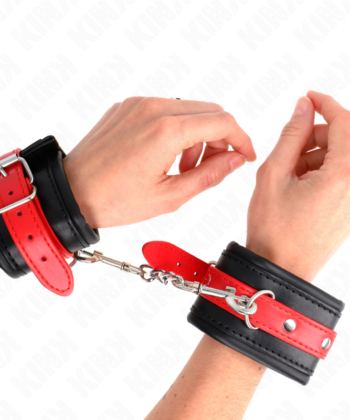 KINK - PULSO PRETO COM CINTO VERMELHO AJUSTÁVEL 17-28 CM X 6 CM