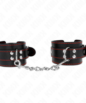 Visão alternativa de KINK - PUNHOS PRETOS COM FORRO VERMELHO AJUSTÁVEIS 20-28 CM X 5,5 CM