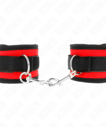 Visão alternativa de KINK - RETENÇÕES DE PULSO NYLON BIND HOOK&LOOP VERMELHO-PRETO MODELO 2 AJUSTÁVEL 18-35 CM X 6 CM