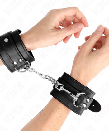 KINK - PULSO SIMPLES PRETO AJUSTÁVEL 20-23 CM X 5,5 CM