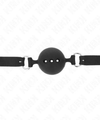 Visão alternativa de KINK - MORDAÇA COMPLETA DE SILICONE 55 x 2 CM COM BOLA DE 4,5 CM TAMANHO M PRETO AJUSTÁVEL 35-51 CM