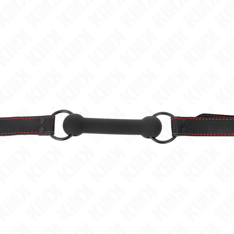 KINK - MORDAÇA DE OSSO COM ALÇA DE COURO PRETA AJUSTÁVEL 41-57 CM - Imagem 2