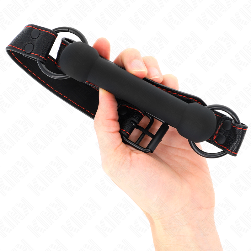 KINK - MORDAÇA DE OSSO COM ALÇA DE COURO PRETA AJUSTÁVEL 41-57 CM - Imagem 4
