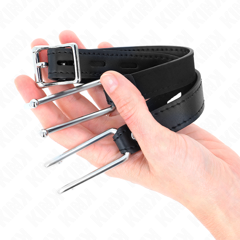 KINK - MORDAÇA DE GANCHO DE METAL 11,5 CM COM ALÇA DE COURO AJUSTÁVEL 39-58 CM X 2 CM - Imagem 3