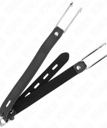 Visão alternativa de KINK - MORDAÇA DE GANCHO DE METAL 11,5 CM COM ALÇA DE COURO AJUSTÁVEL 39-58 CM X 2 CM