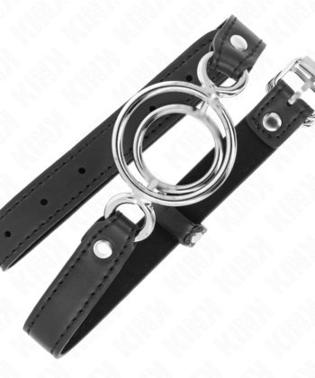 Visão alternativa de KINK - GAG COM MÚLTIPLOS O-RINGS 5 CM PRETO 63 X 2,5 CM
