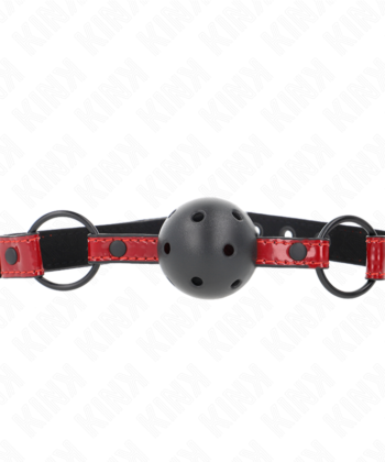 KINK - BOLA DE COURO BRILHANTE 4,5 CM MORDAÇA 63,5 X 2 CM AJUSTÁVEL 41 X 59 CM