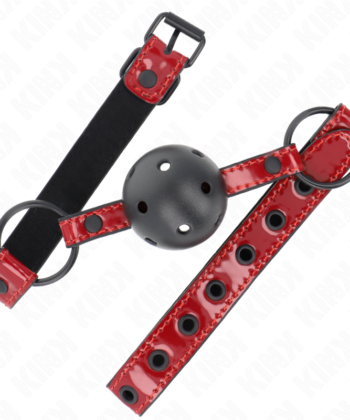 Visão alternativa de KINK - BOLA DE COURO BRILHANTE 4,5 CM MORDAÇA 63,5 X 2 CM AJUSTÁVEL 41 X 59 CM
