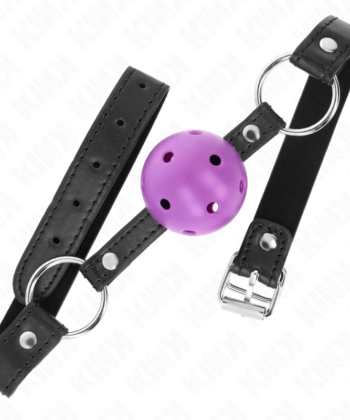 Visão alternativa de KINK - BOLA ROXA DURO OCA 4,5 CM MORDAÇA 63,5 X 2 CM
