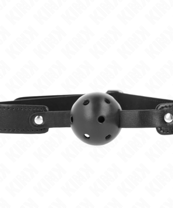 KINK - BOLA RESPIRÁVEL PRETA 4,5 CM MORDAÇA 65 x 2,5 CM