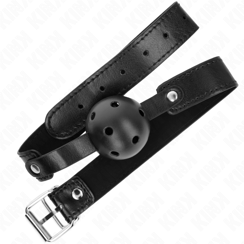 KINK - BOLA RESPIRÁVEL PRETA 4,5 CM MORDAÇA 65 x 2,5 CM - Imagem 2