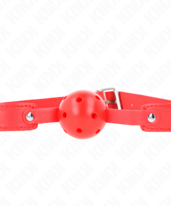 KINK - BOLA RESPIRÁVEL VERMELHA 4,5 CM MORDAÇA 65 x 2,5 CM
