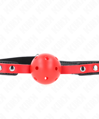 Visão alternativa de KINK - BOLA DURA OCA VERMELHA 4 CM GAG ALÇA PRETA 60 x 2 CM AJUSTÁVEL 37-52 CM
