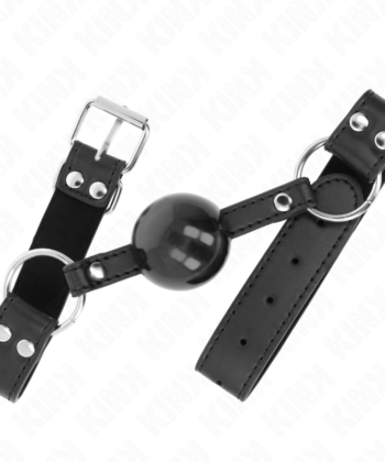Visão alternativa de KINK - BOLA MACIA E SÓLIDA MORDAÇA DE 4 CM COM ALÇA DE COURO 62 x 2,5 CM AJUSTÁVEL 42-58 CM