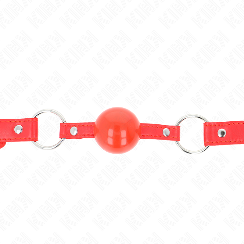 KINK - MORDAÇA BOLA TPE 4 CM COM FECHADURA ROJO 60 x 2 CM - Imagem 2