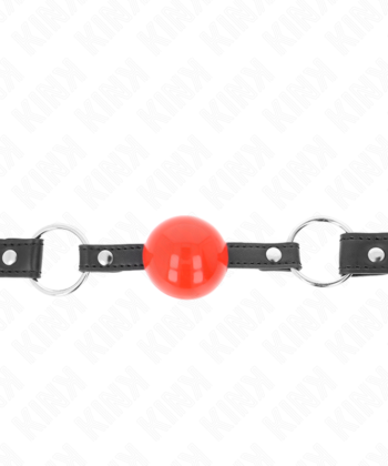 KINK - BOLA MORDAÇA 4 CM COM FECHADURA BOLA VERMELHA ALÇA PRETA 60 x 2 CM