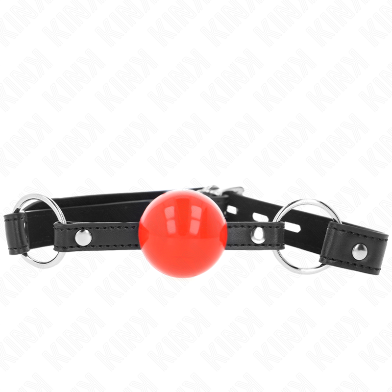 KINK - BOLA MORDAÇA 4 CM COM FECHADURA BOLA VERMELHA ALÇA PRETA 60 x 2 CM - Imagem 3