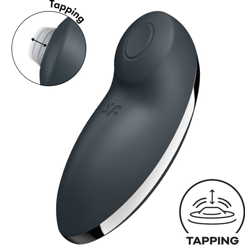 SATISFYER - TAP & CLIMAX 2 VIBRADOR E ESTIMULADOR CINZA - Imagem 5