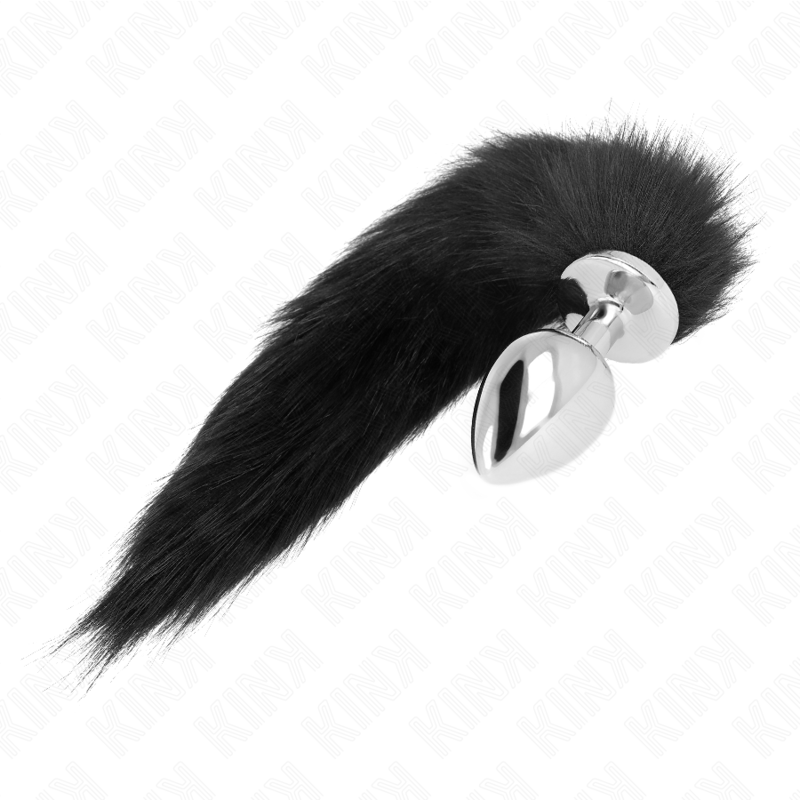 KINK - PLUG ANAL TAMANHO L 10 X 4 CM COM CAUDA SINTÉTICA 40 CM PRETO - Imagem 3