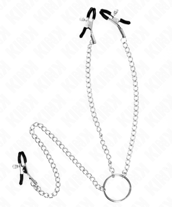 KINK - PINÇAS TRIPLAS PARA BICOS E CLITÓRIS COM CORRENTE MODELO 0