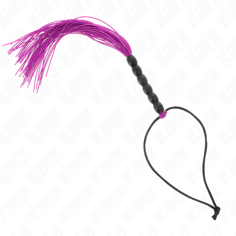 KINK - MINI CHICOTE DE SILICONE COM 6 CONTAS ROXAS 26 CM - Imagem 2