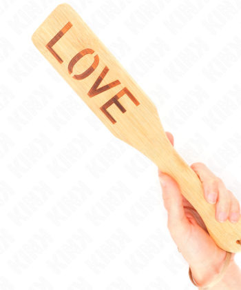 KINK - PALETA DE BAMBU PALAVRA AMOR 32 X 5,5 CM