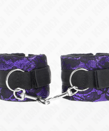 Visão alternativa de KINK - PUNHOS DE RENDA DE VELUDO CURTO E BIND DE NYLON ROXO / PRETO 23 X 6,5 CM