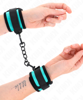 KINK - GANCHO E LOOP NYLON BIND PULSO PRETO-AZUL AJUSTÁVEL 18-32 CM X 5 CM