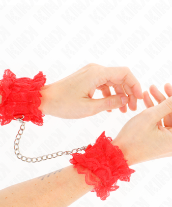 KINK - PUNHOS ELÁSTICOS DE RENDA VERMELHO
