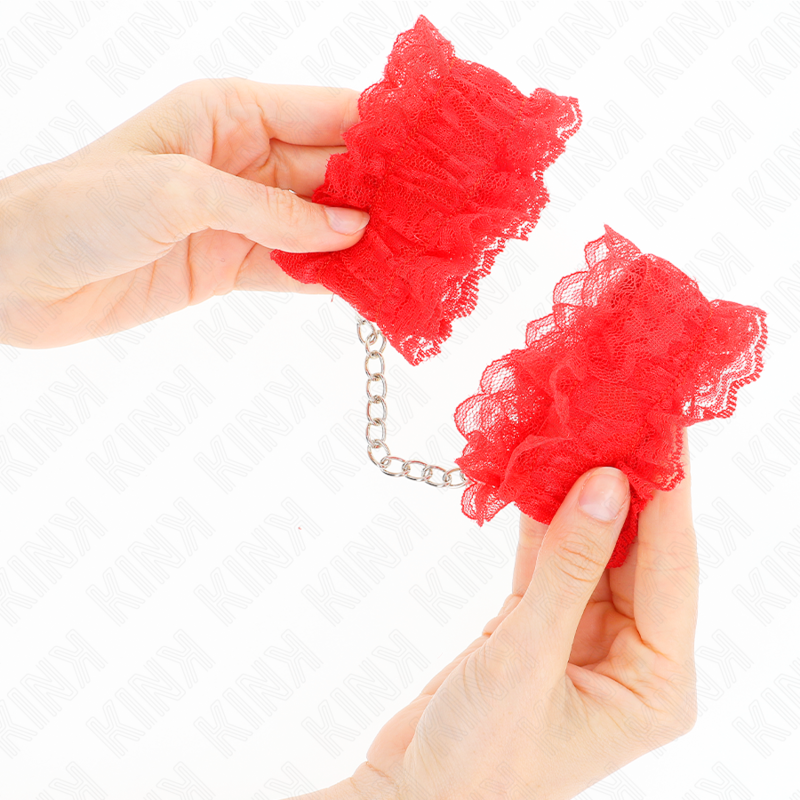 KINK - PUNHOS ELÁSTICOS DE RENDA VERMELHO - Imagem 4