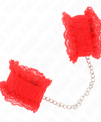 KINK - PUNHOS ELÁSTICOS DE RENDA VERMELHO - Image 3