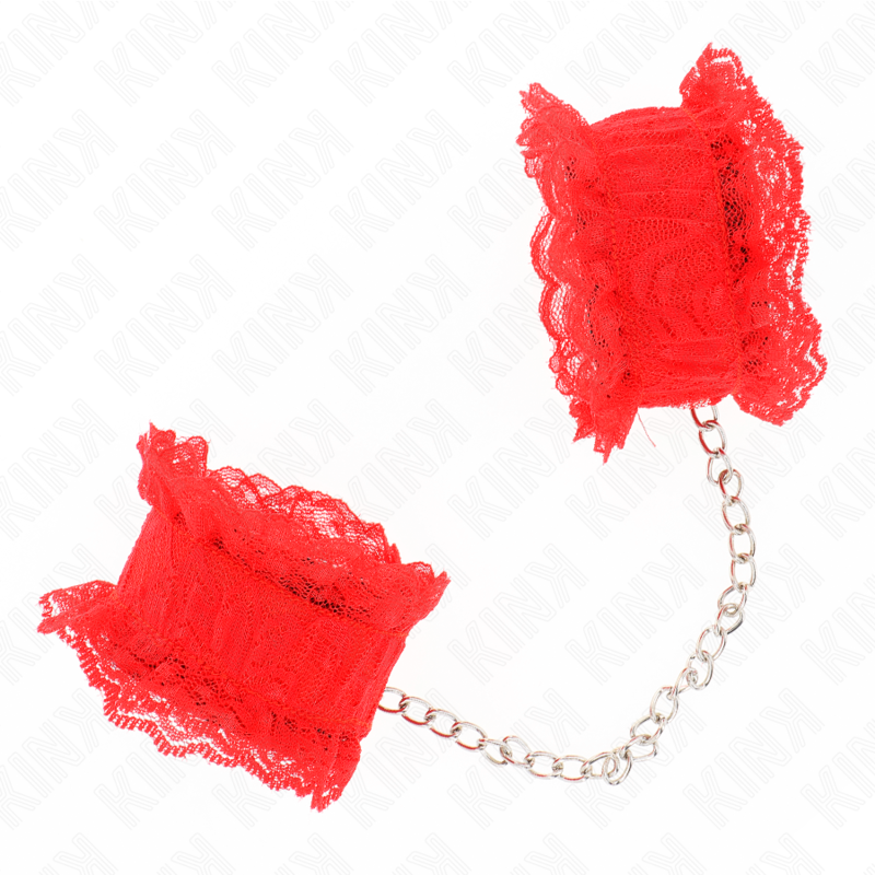 KINK - PUNHOS ELÁSTICOS DE RENDA VERMELHO - Imagem 3