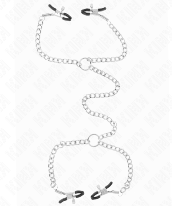 KINK - 4 PINÇAS DE CORRENTE 32 CM COM PEQUENAS CORRENTES 14 CM