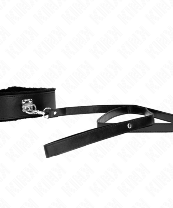 Visão alternativa de KINK - COLAR COM TRELA 116 CM COM PREGOS PRATA MODELO 4 PRETO AJUSTÁVEL 40-48 CM X 6 CM