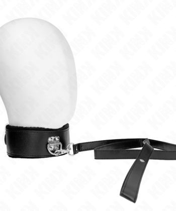 KINK - COLAR COM TRELA 116 CM COM PREGOS PRATA MODELO 4 PRETO AJUSTÁVEL 40-48 CM X 6 CM