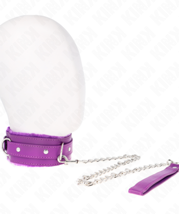 KINK - COLAR COM TRELA 65 CM COM RESTRIÇÕES ROXO 36-42 CM X 5,5 CM