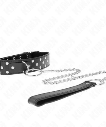 Visão alternativa de KINK - COLAR DE ALÇA DE REBITE DE ANEL COM CINTO 65 CM PRETO AJUSTÁVEL 36-50 CM X 3,8 CM