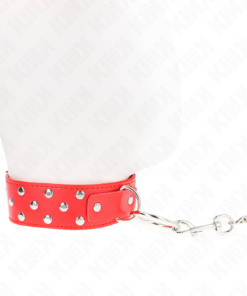 Visão alternativa de KINK - COLAR DE ALÇA DE REBITE DE ANEL COM CINTO 65 CM VERMELHO AJUSTÁVEL 36-50 CM X 3,8 CM