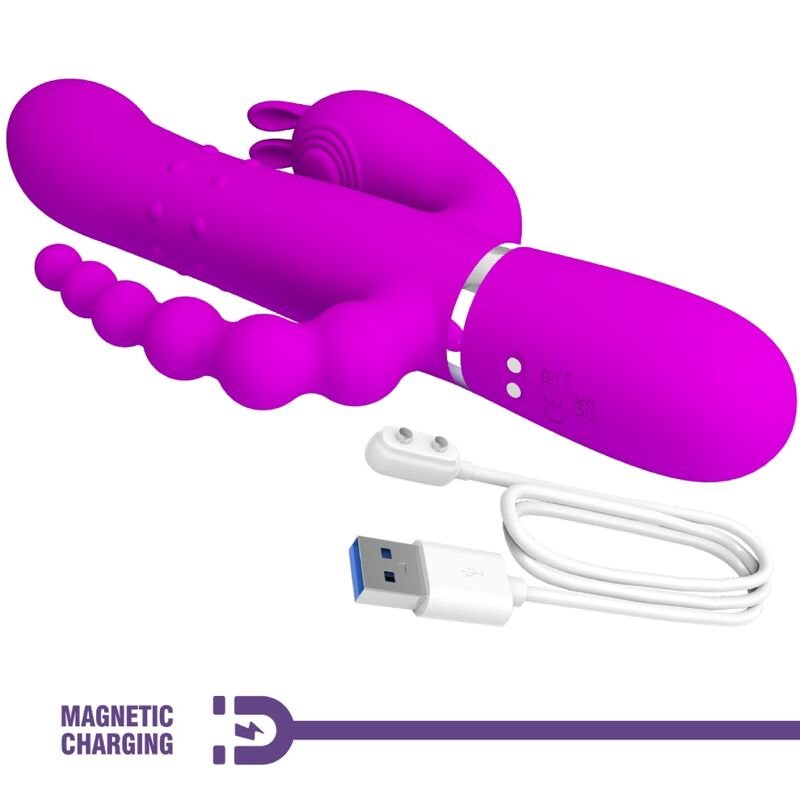 PRETTY LOVE - CAMMY VIBRADOR TRIPLO MULTIFUNCIONAL 4 EM 1 ROSA - Image 5