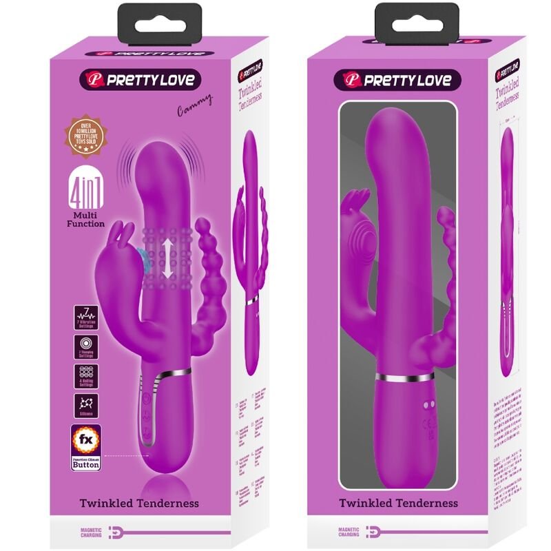 PRETTY LOVE - CAMMY VIBRADOR TRIPLO MULTIFUNCIONAL 4 EM 1 ROSA - Image 2