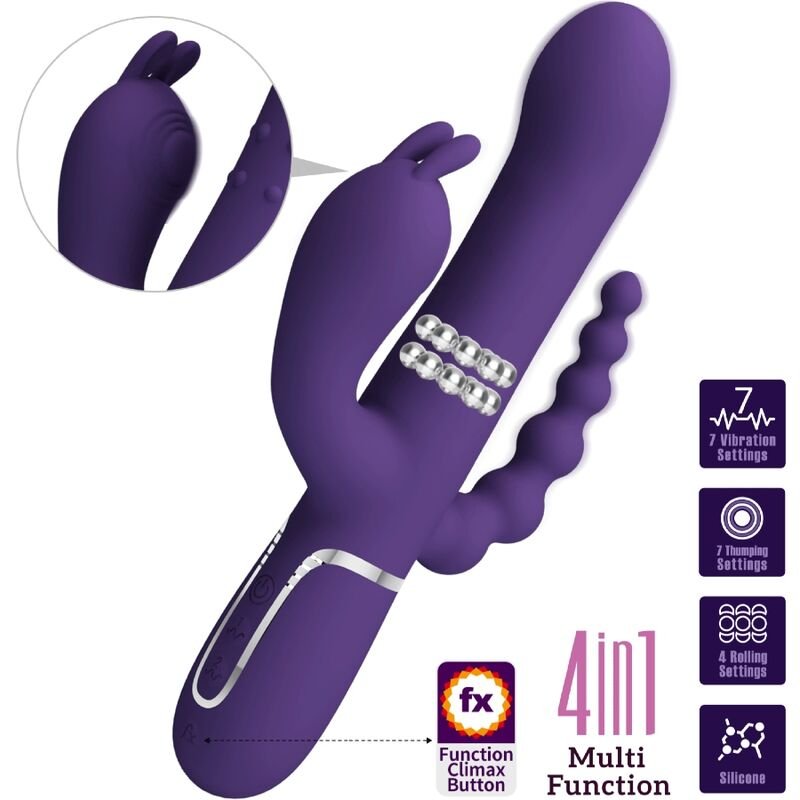PRETTY LOVE - CAMMY TRIPLO VIBRADOR MULTIFUNÇÃO 4 EM 1 ROXO - Image 4
