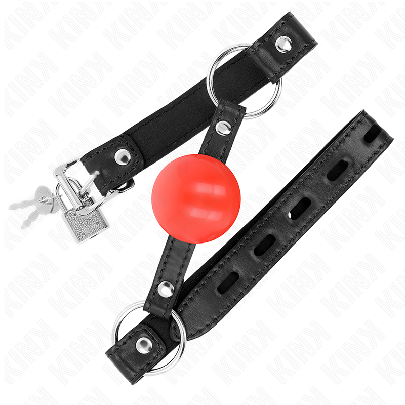 KINK - BOLA TPE VERMELHA MORDAÇA 4 CM 60 x 2 CM - Imagem 3