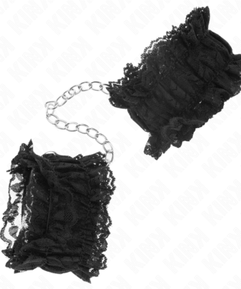 KINK – Algemas elásticas de renda para pulsos pretas - Imagem 3