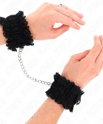 KINK – Algemas elásticas de renda para pulsos pretas