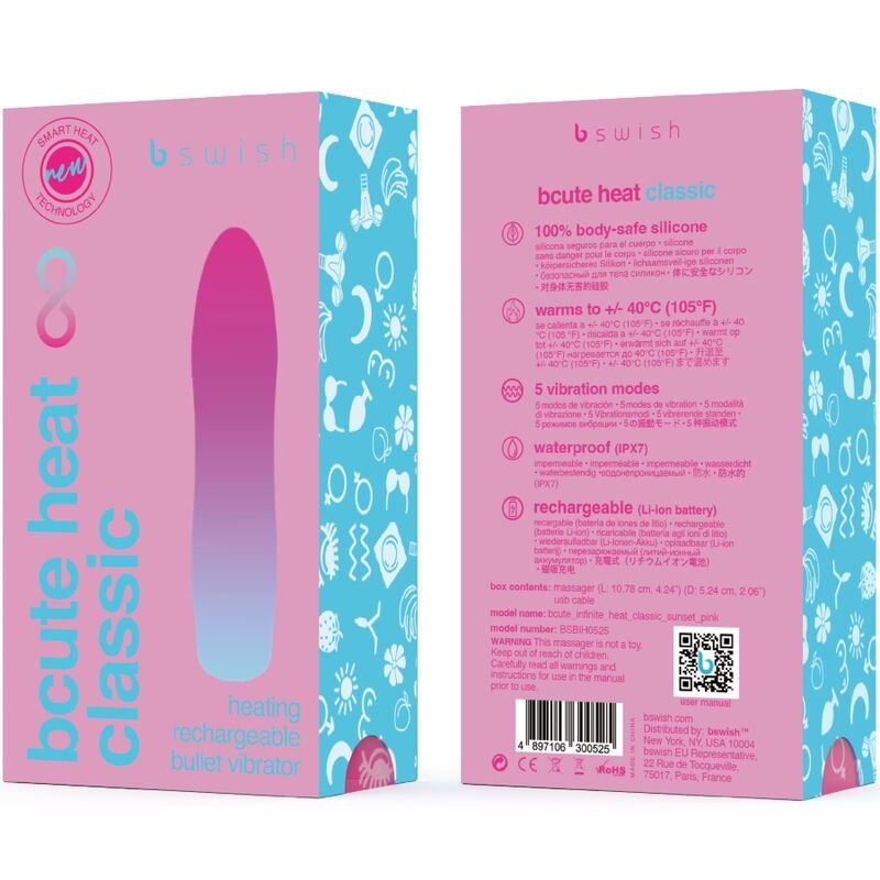 B SWISH - BCUTE INFINITE HEAT CLASSIC VIBRADOR AQUECÍVEL ROSA - Imagem 5