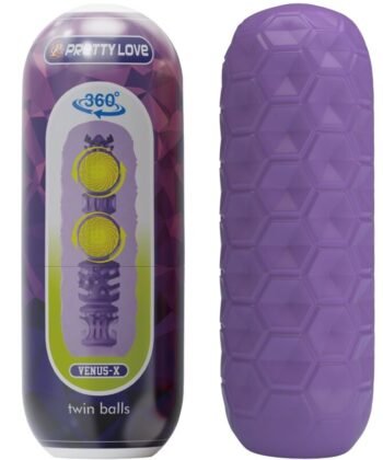 PRETTY LOVE - MASTURBADOR MASCULINO TWIN BALLS ROXO