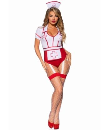 LEG AVENUE - FANTASIA DE ENFERMEIRA SEXY VERMELHO/BRANCO S - Imagem 3