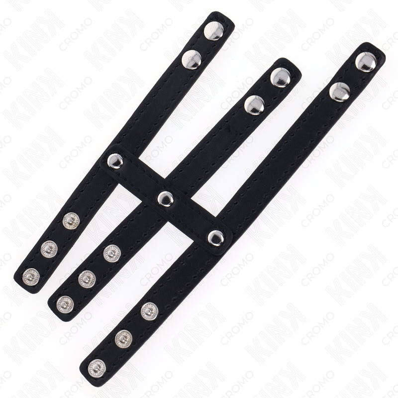 KINK - ANEL DE COURO TRIPLO PARA PÊNIS COM FECHO DE PRESSÃO - Imagem 4