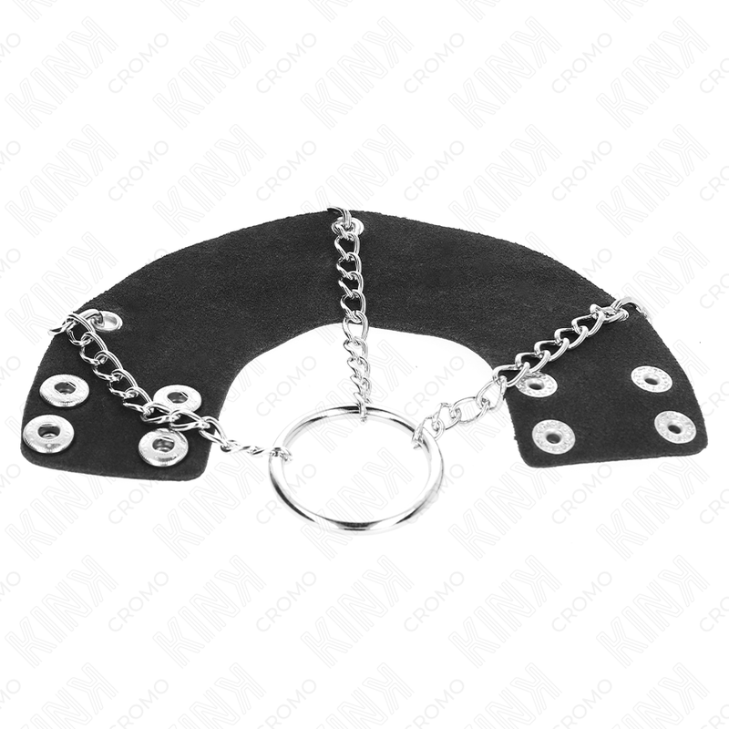 KINK - ANEL PARA PÊNIS 4 CM CORRENTE 7 CM METAL COM CINTO DE COURO - Imagem 2